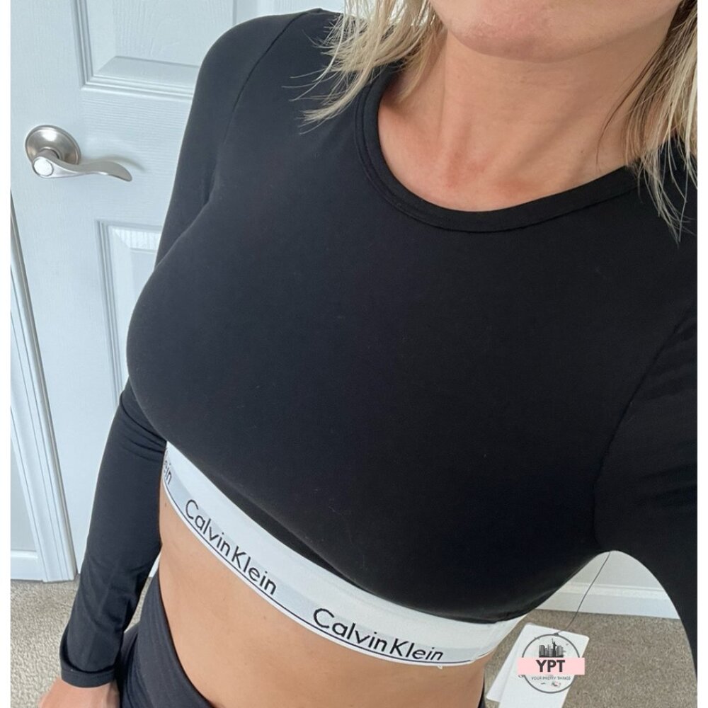 Calvin Klein Cotton Lightly Lined Long Sleeve Top QF8009